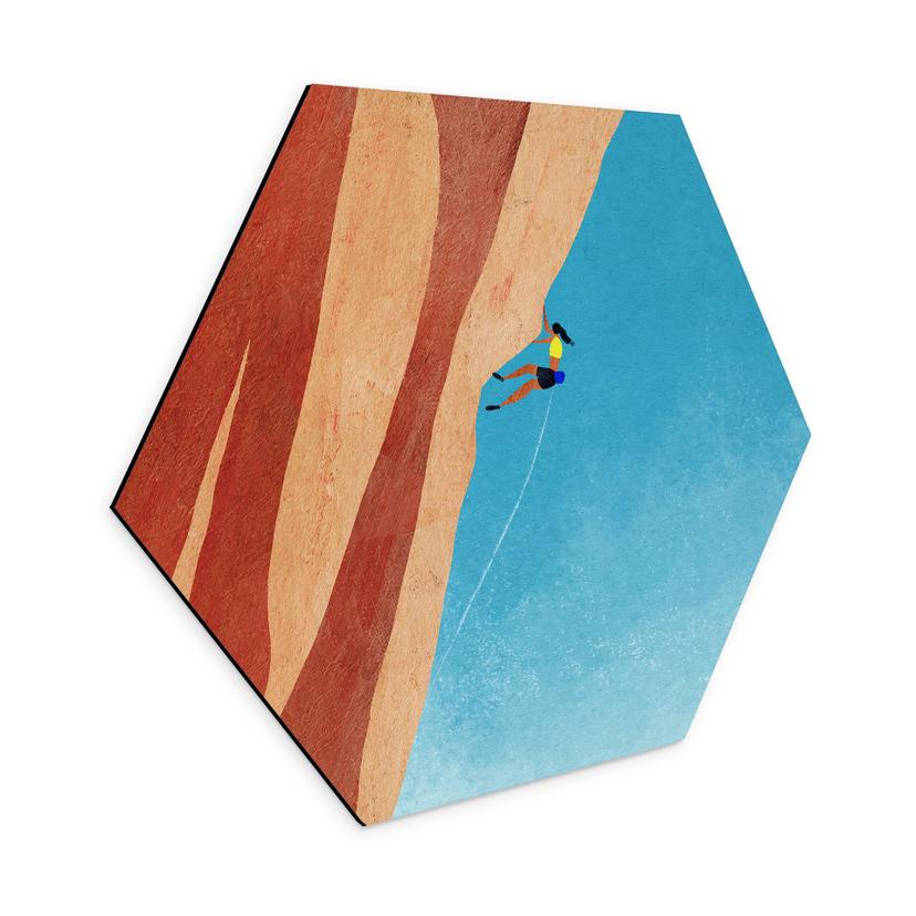 Hexagon Wandbild Klettern am Grand Canyon - Rivers - Alu-Dibond