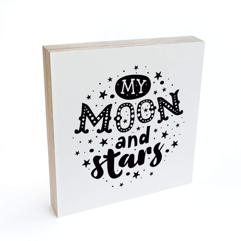 Billede af træ til at sætte op - My Moon and Stars - 15x15 cm