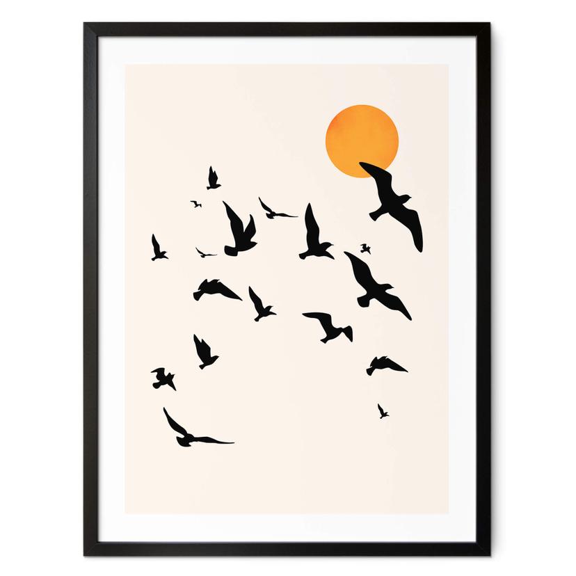 Póster Aves migratorias camino del sur - Kubistika