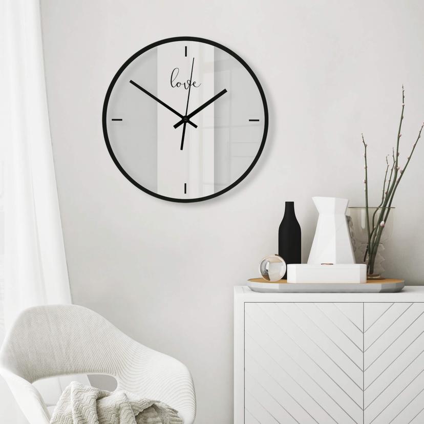 Orologio in vetro - Love Ø30 cm