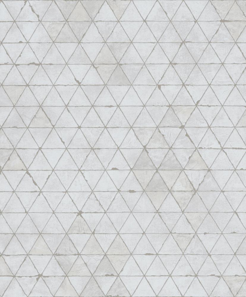 Grafisk tapet, non-woven vægbeklædning Novamur Kylie hvid, beige