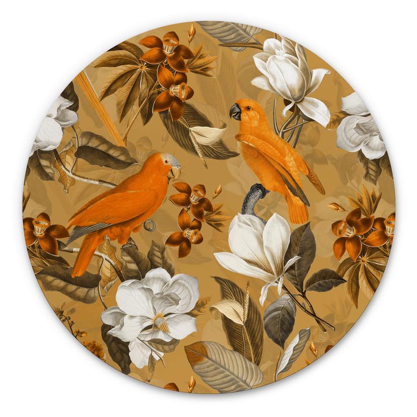 Alu-Dibond UN Designs - Tropical Ocher - Rund – print på aluminium (Alu-Dibond)