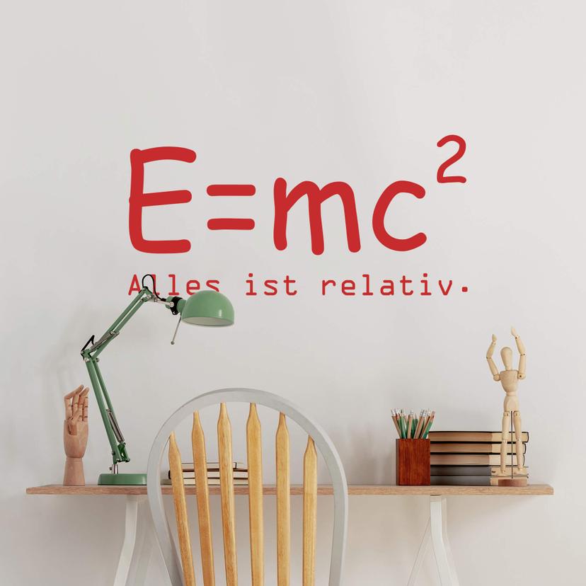 Wandtattoo E=mc² - Alles ist relativ.