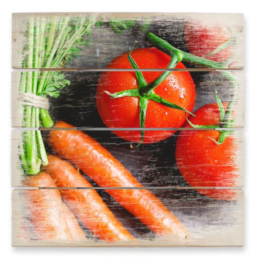 Cuadro de madera Cocina fresca - 40x41,5 cm