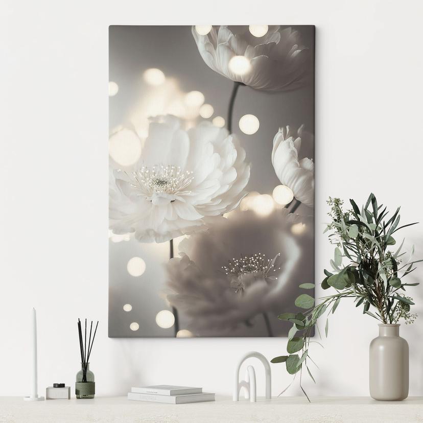 Stampe su tela Fiori bianchi in un mare di luce - Treechild