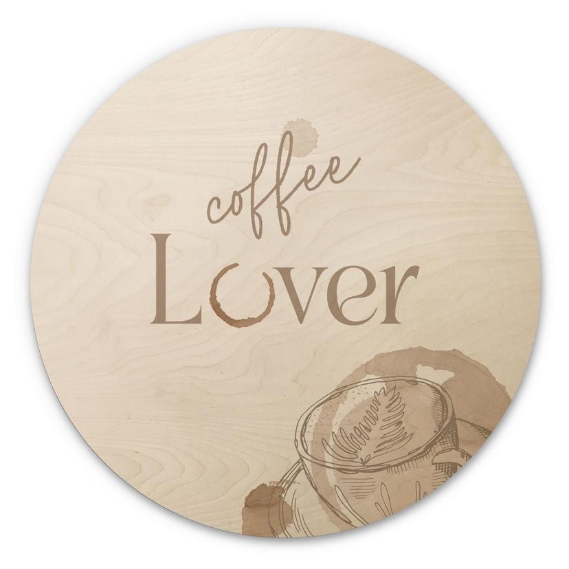 Væg cirkel træ Coffee Lover