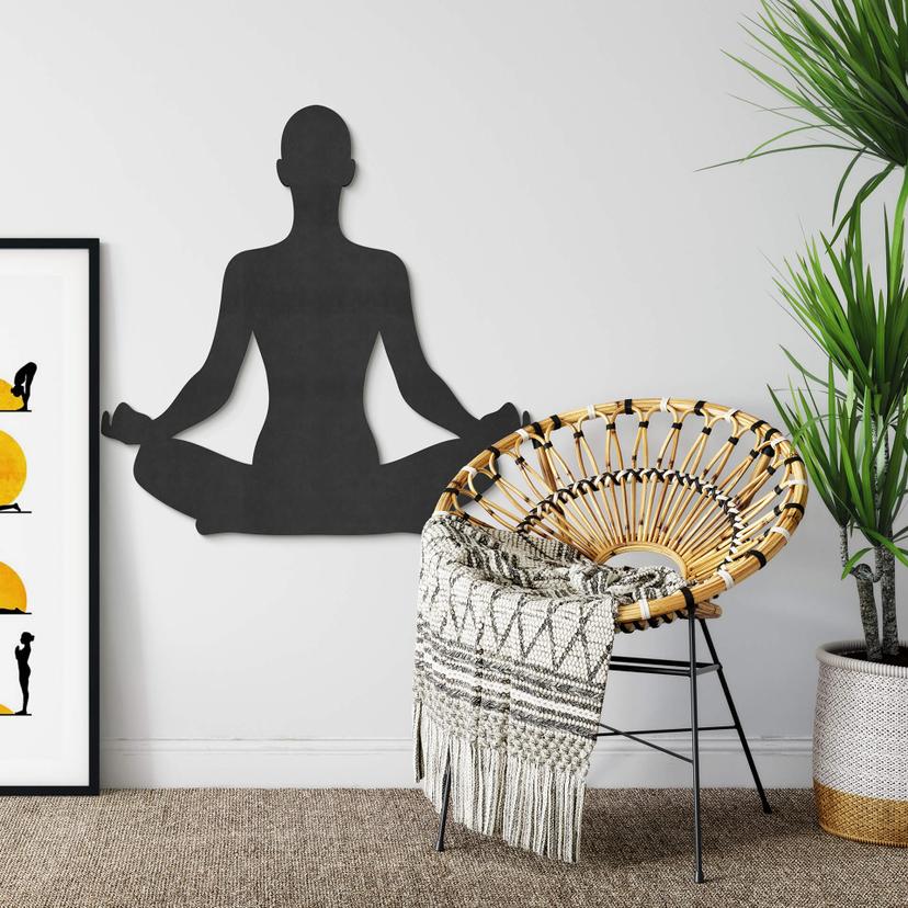 MDF - Decoración en madera - postura de yoga sentado 01