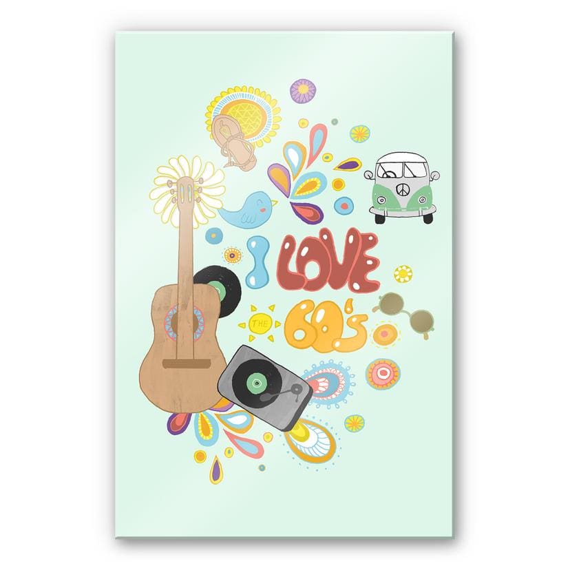 Tableau en verre acrylique Loske - I love the 60s