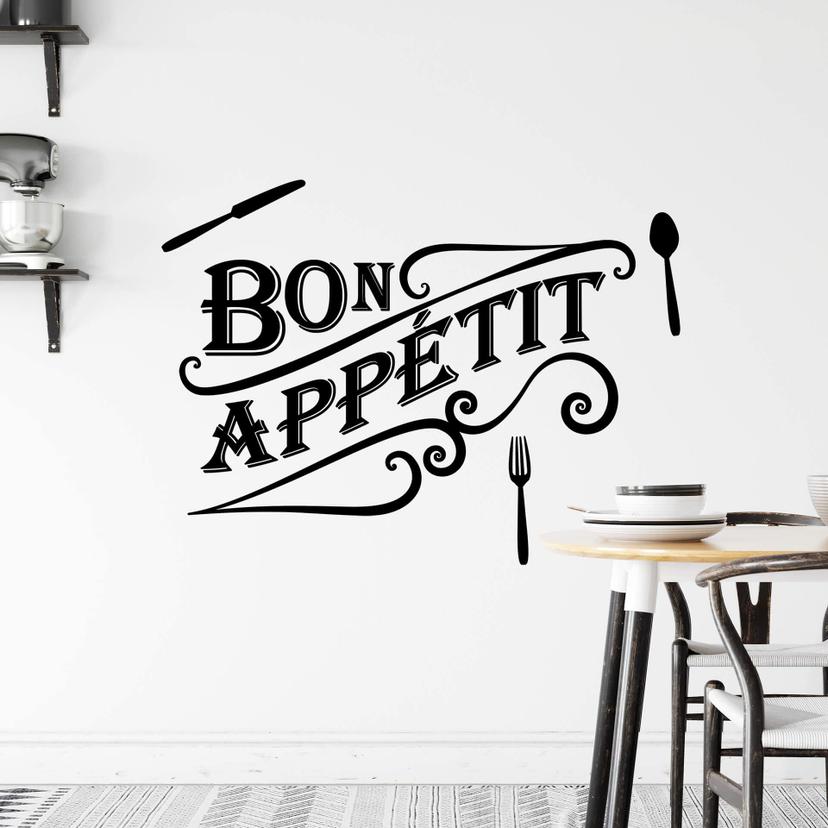 Muursticker Bon Appetit - Vintage