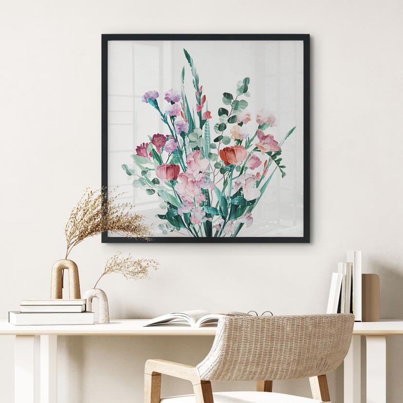 Poster Vildblommor bukett på våren - Goed Blauw - Square