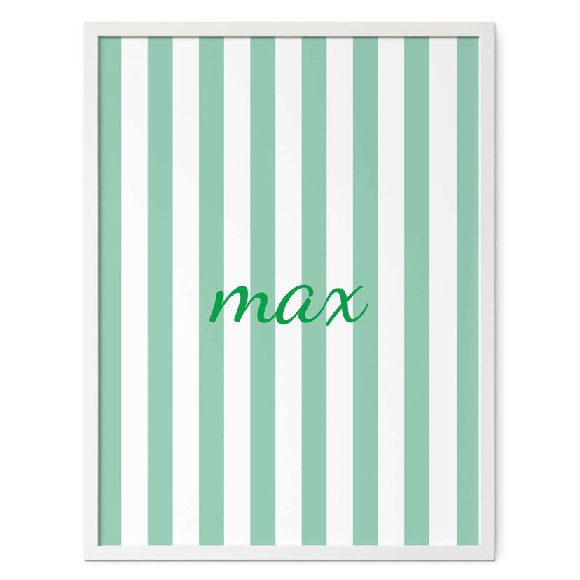 Poster personnalisable rayures vertes