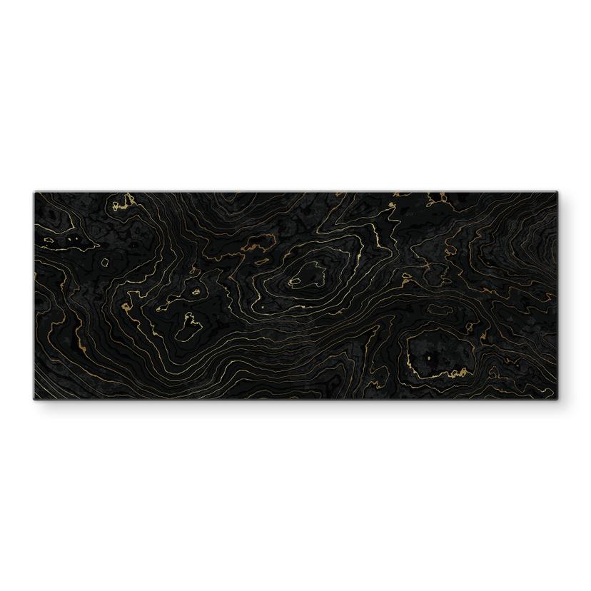 Pannello paraschizzi Linee astratte nero-oro - Amini