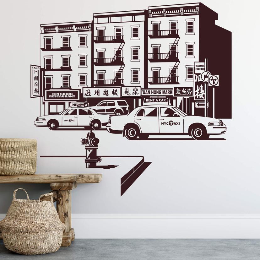 Sticker mural - New York Chinatown
