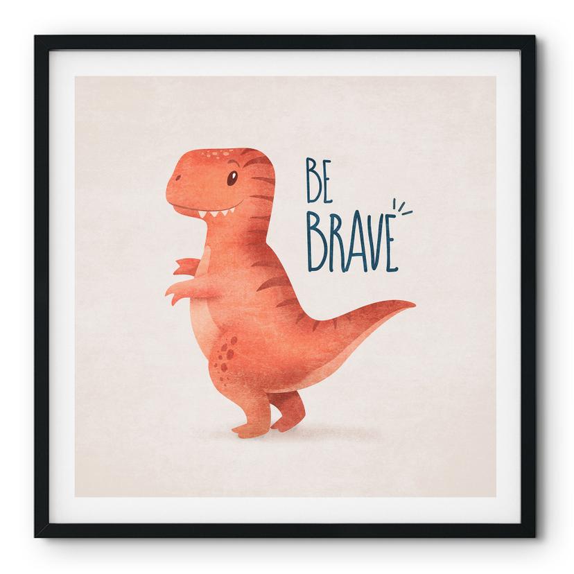 Plakat Dino Be Brave - T-Rex - Tunaboylu