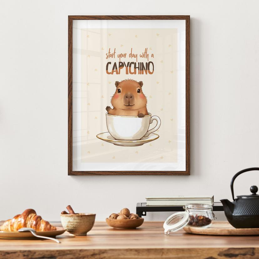 Zeggenschap Poster Capybara in koffie - Capychino