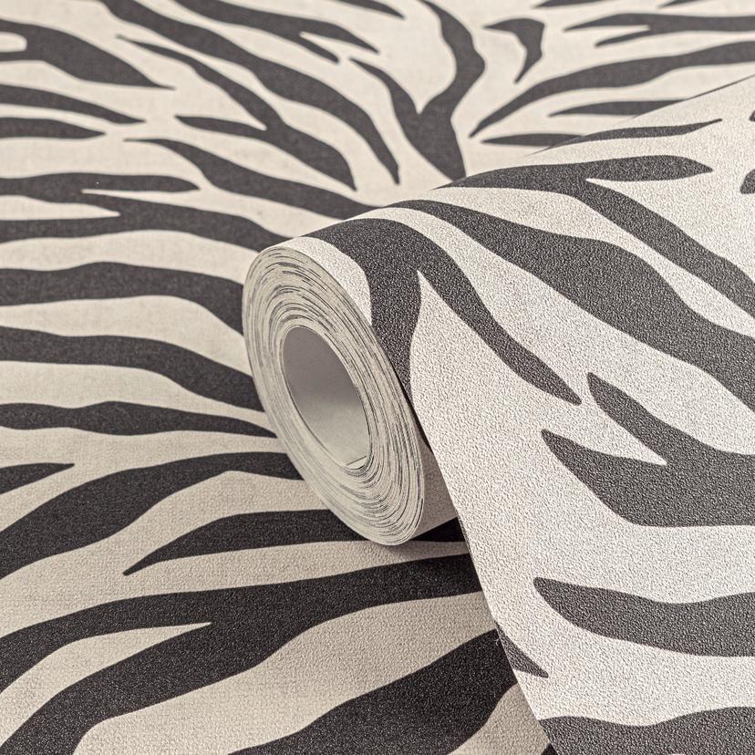 Papel pintado de Cebra negro blanco - Papel pintado de muestra - Papel pintado no tejido moderno