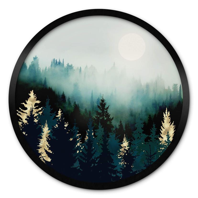 Póster SpaceFrog Designs - Bosque Nublado - Redondo