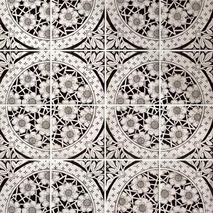 Azulejos Adhesivos flores victorianas oscuras - lote de 12