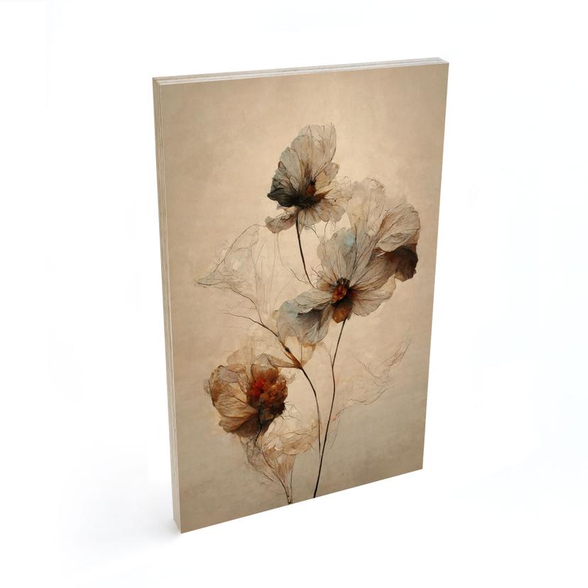 Cuadro de madera flores secas - elegancia de lo pasajero - Treechild