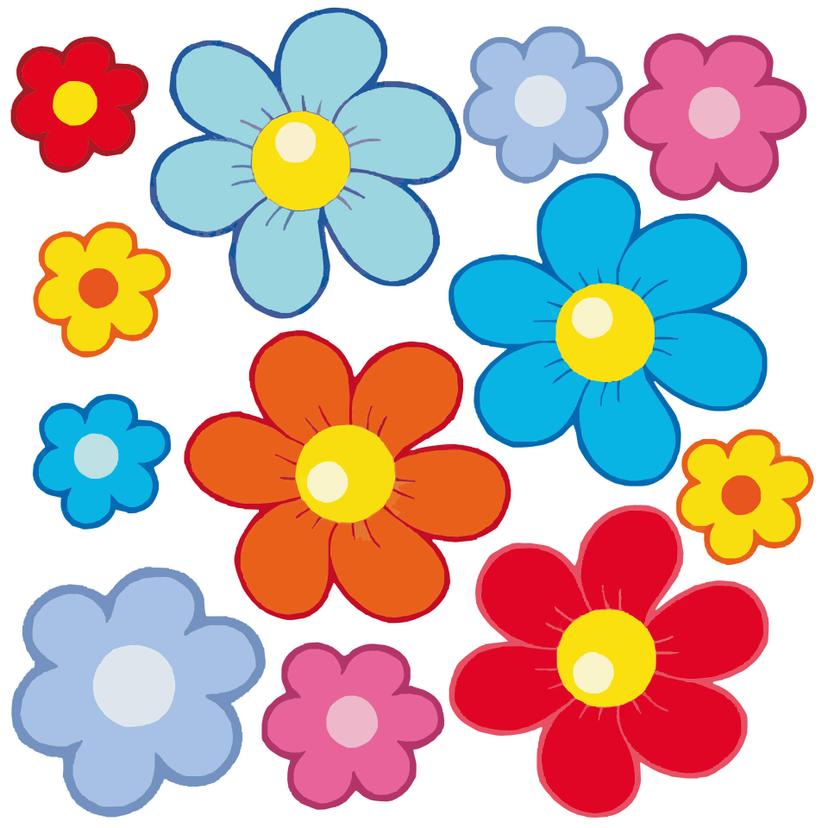 Adesivo murale - Composizione "fiori per bambini"