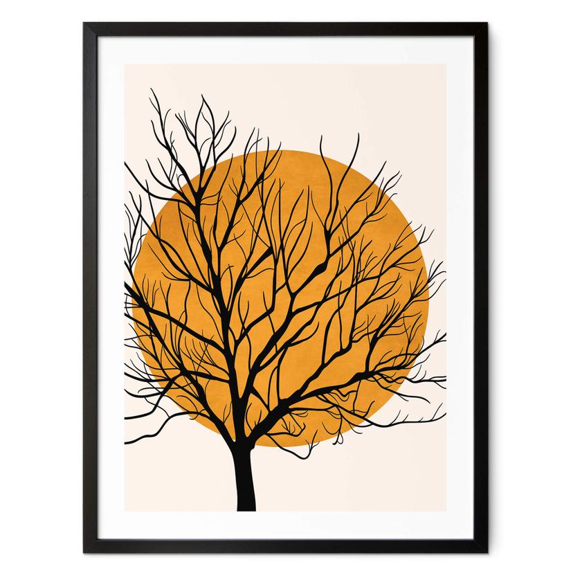 Plakat Kubistika - Golden Sun behind a Tree