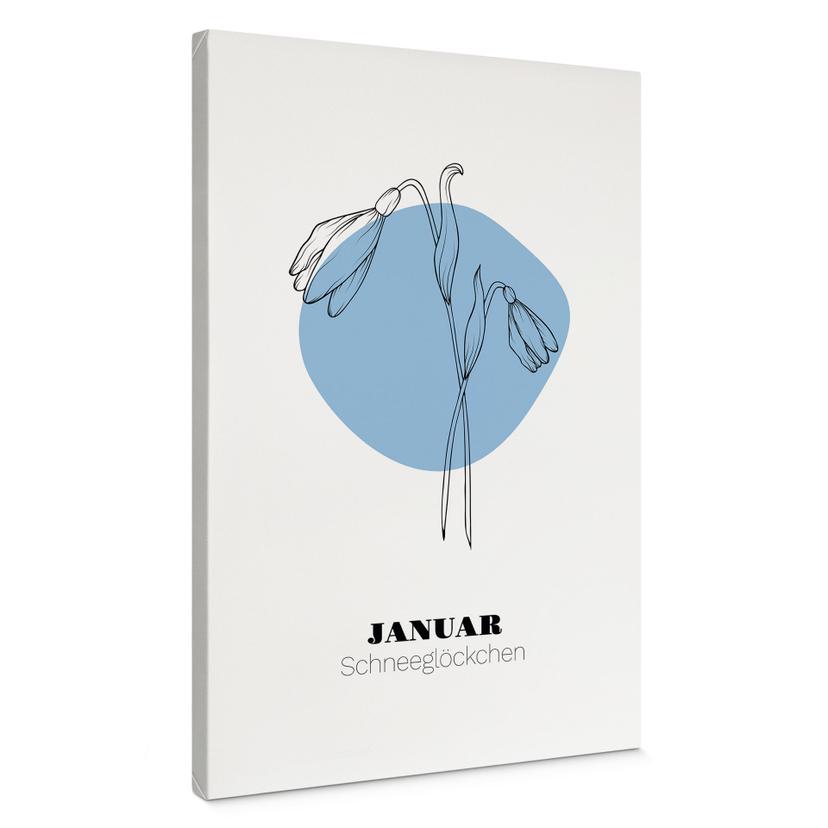 Personalisierbares Leinwandbild Monatsblume Januar