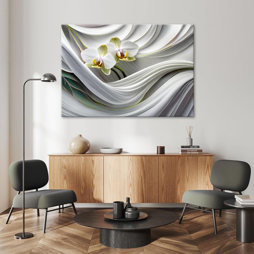 Leinwandbild Orchidee abstrakt 3D