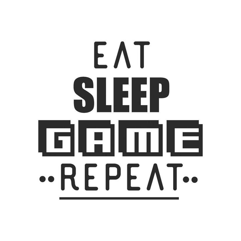 Adesivo murale Eat sleep game repeat