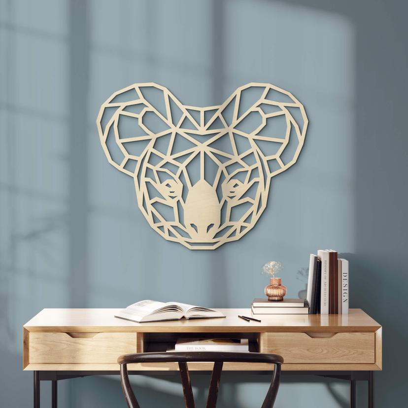 Décoration murale en bois peuplier - Koala origami