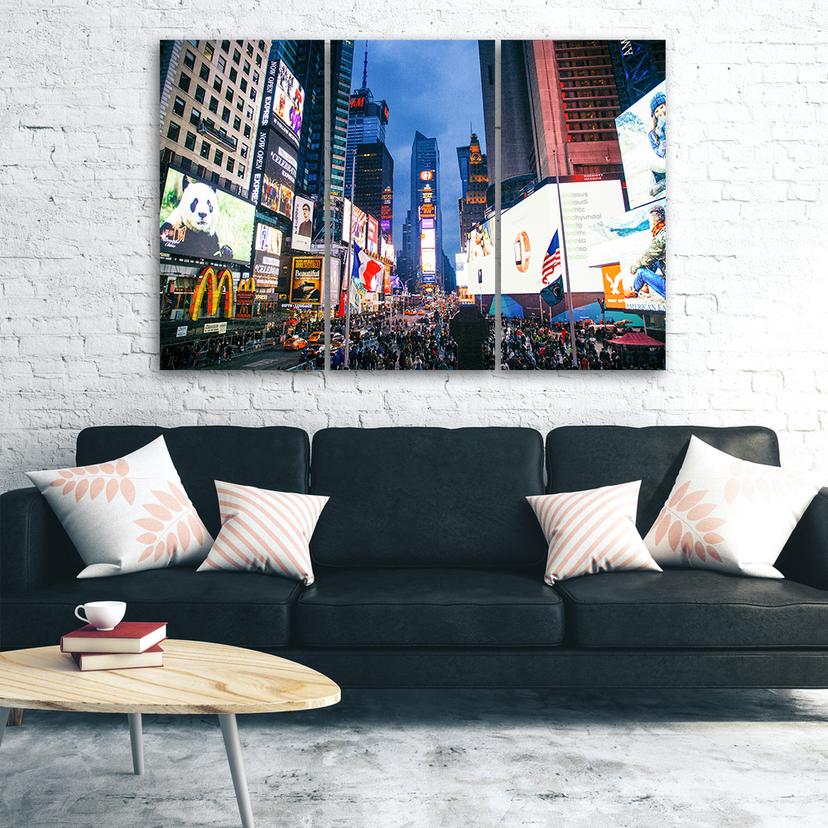 Stampa su tela 3 pezzi, New York Times Square