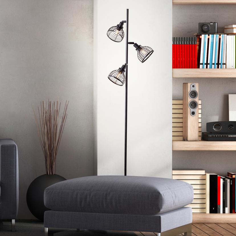 Stehleuchte Annelie, braun, 153,5 x 38 cm, Holz Stehlampe