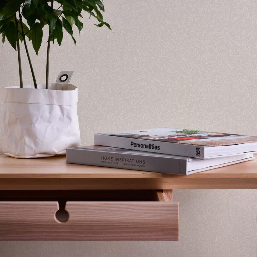 tapet blomstret beige hvid - non-woven tapet landstil A.S. Création - mat og let tekstureret