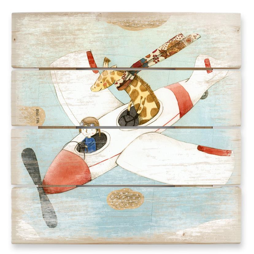 Cuadro de madera Loske - Vuelo - 40x41,5 cm