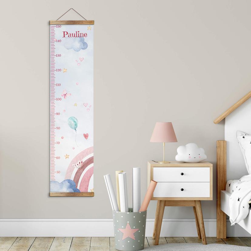Personalisierte Messlatte Kinder - Kvilis - Regenbogen - 30x120 cm
