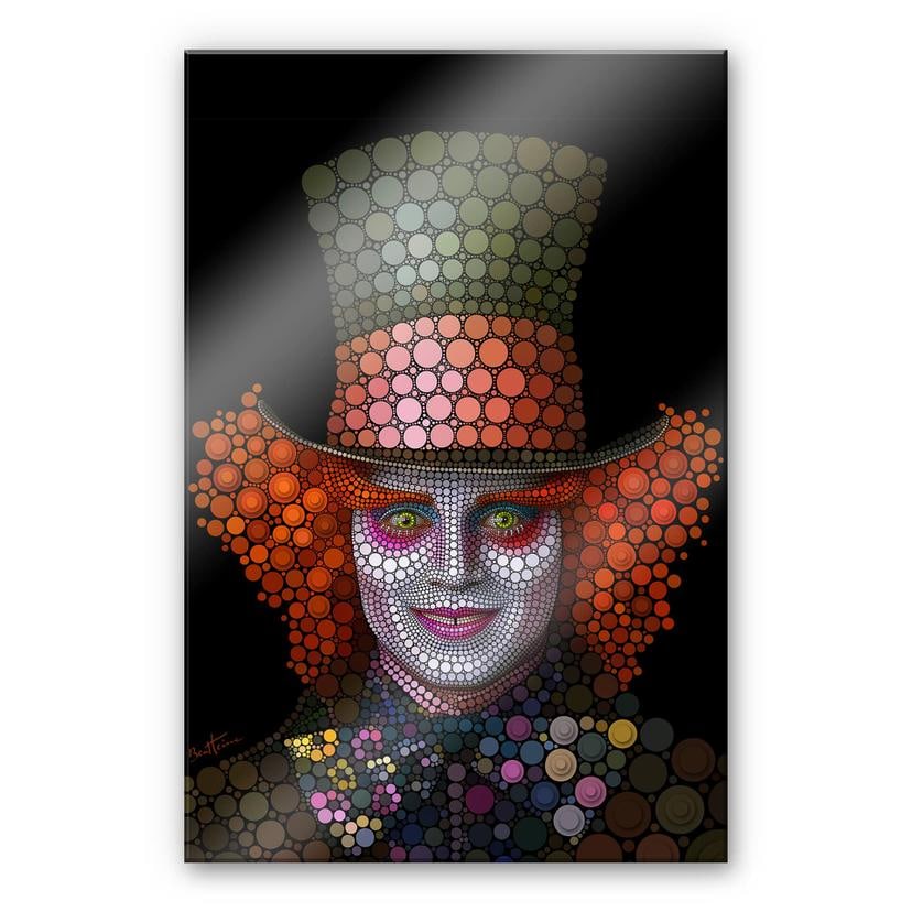Akrylbillede Ben Heine - Circlism: Johnny Depp hattemageren