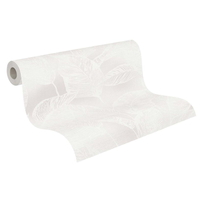 Papel pintado Hoja sostenible - Papel pintado no tejido Floral de A.S. Création Gris Blanco Naturale