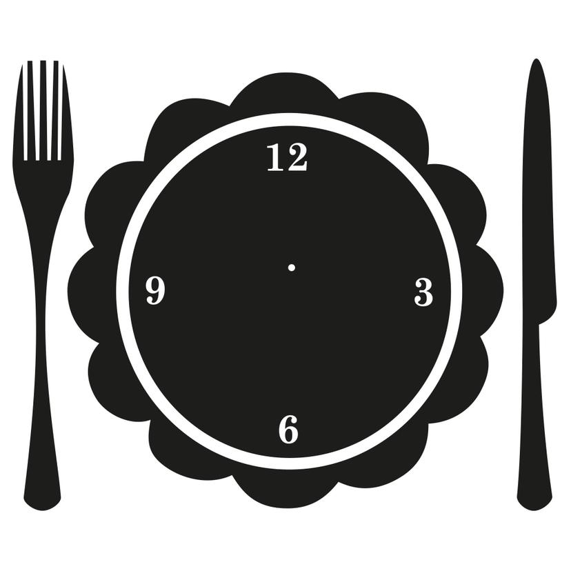 Muursticker Gedekte Tafel + Uurwerk