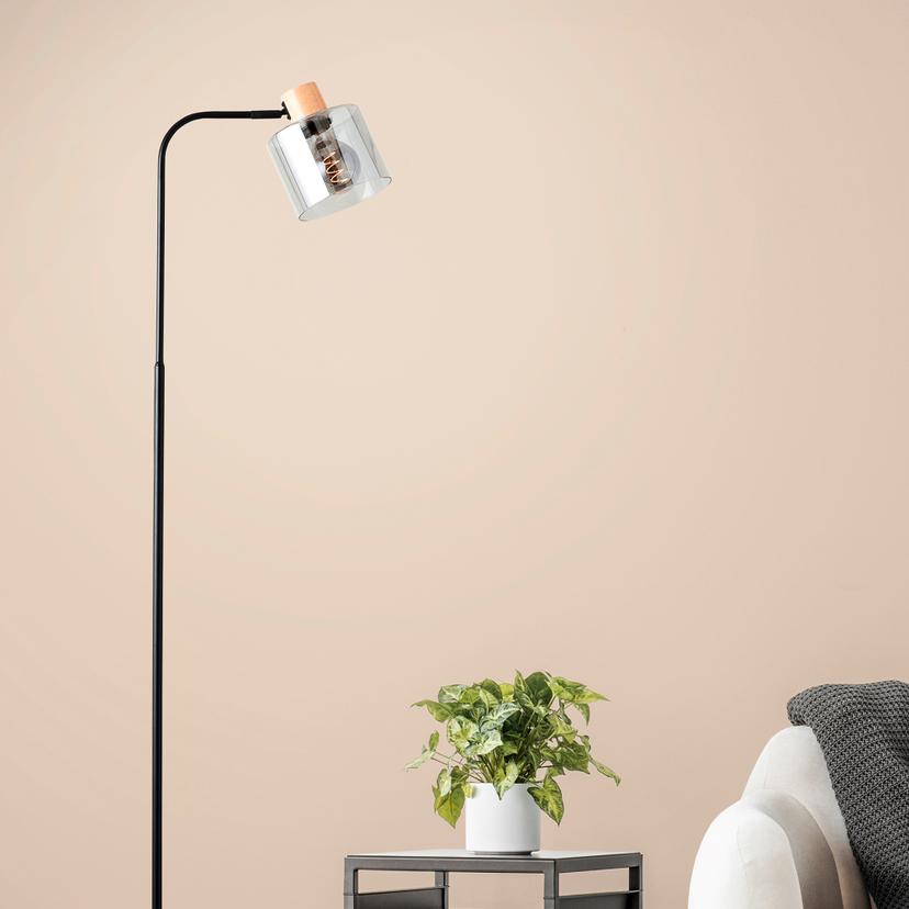 Stehleuchte Tim, braun, 160 x 25 cm, Glas Stehleuchte