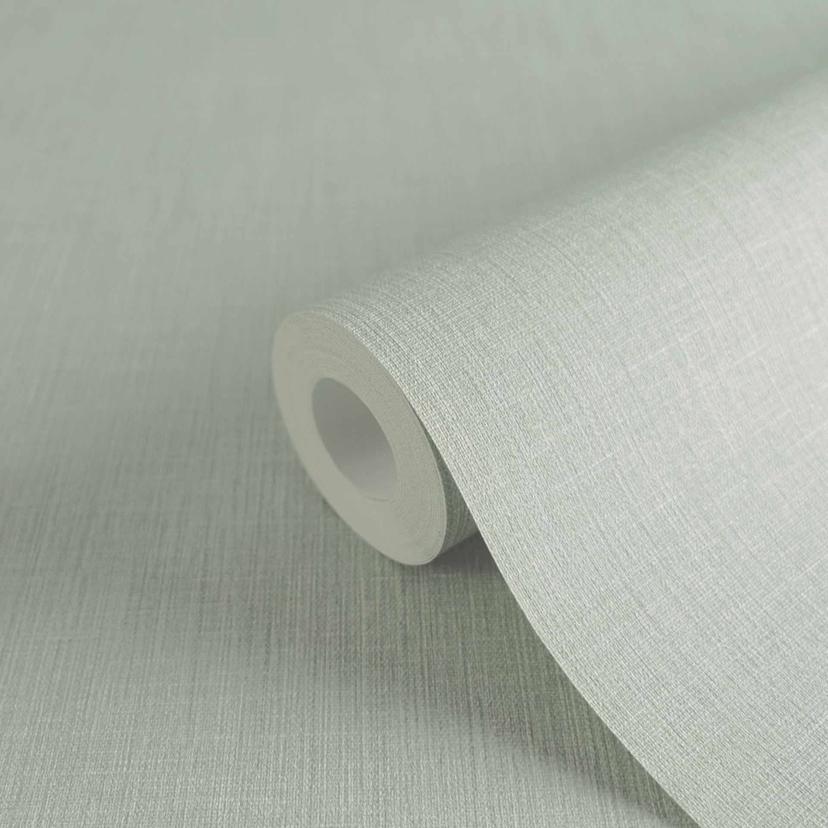Papel pintado simple en tejido look menta verde - papel pintado no tejido liso para interiorismo mod