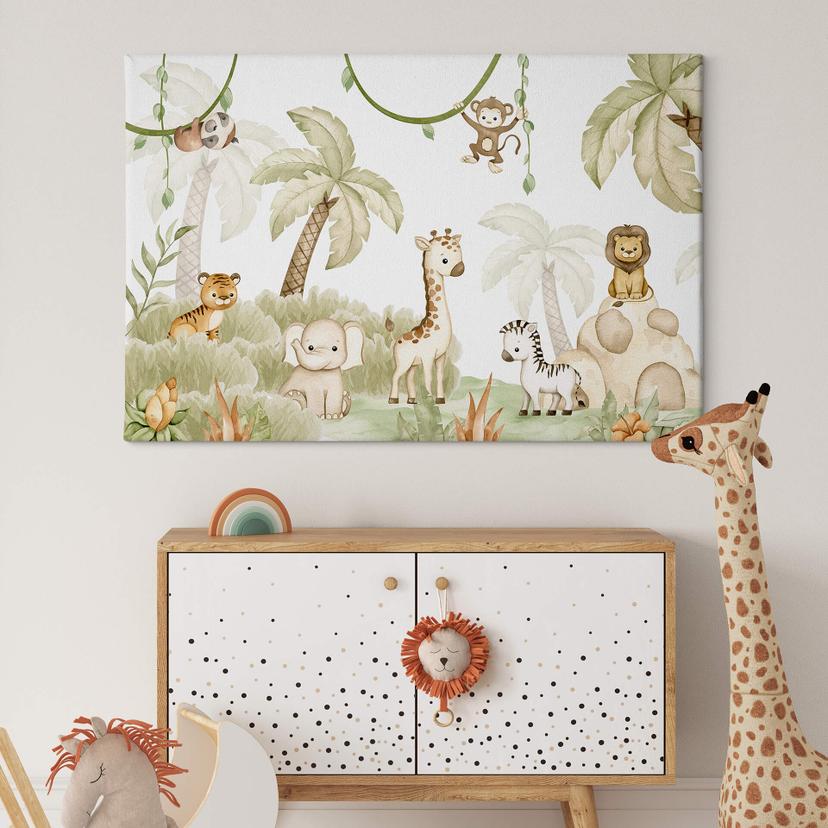Canvas Oliver Robins - Animals and Palm Trees