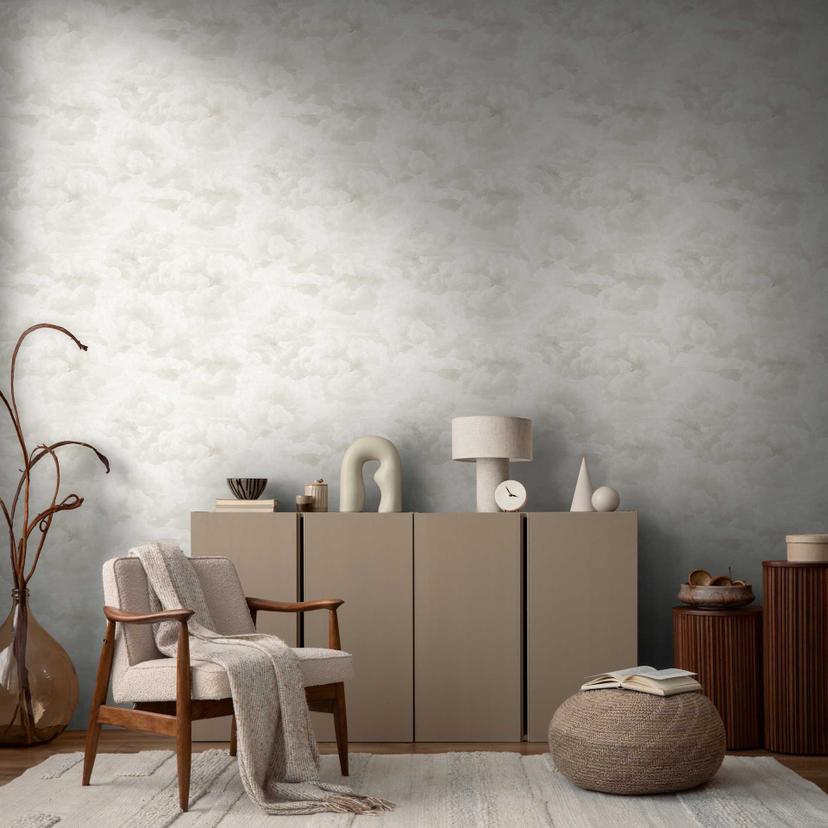 White cream cloud wallpaper - Ikke-vævet tapet med et blødt himmelmotiv