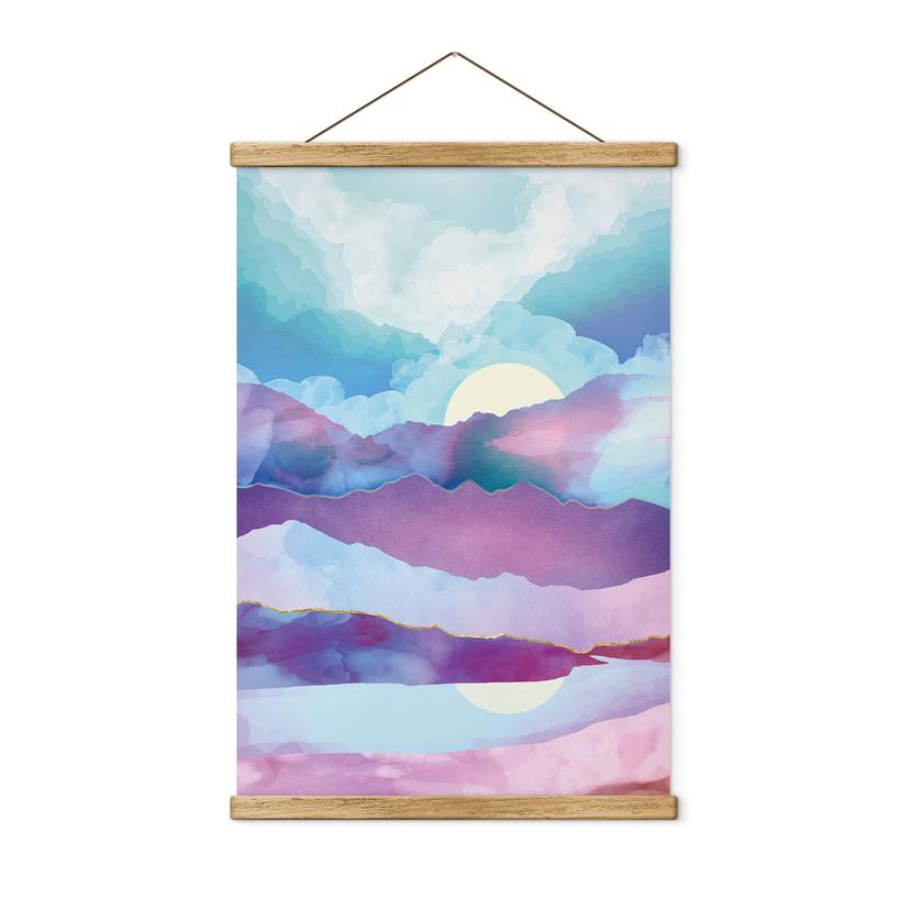 Póster de tela Paisaje montañoso iridiscente - SpaceFrog Designs