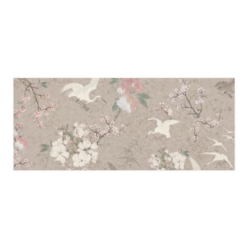 Selvklæbende stænkplade til køkken Kraner i kirsebærblomstervælde Beige - Bloomery Decor
