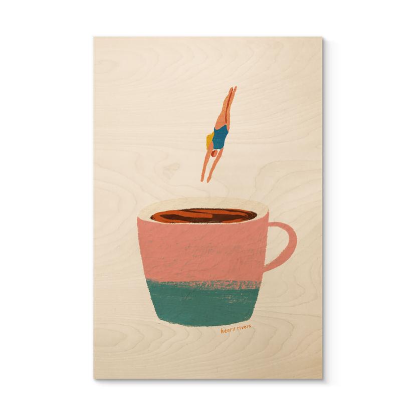 Trätavla Hopp i kaffet - Rivers