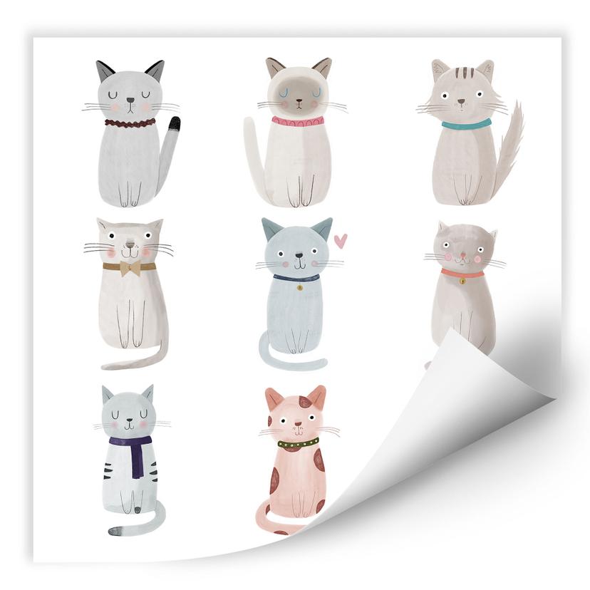 Zelfklevende Poster Loske - Cat Family