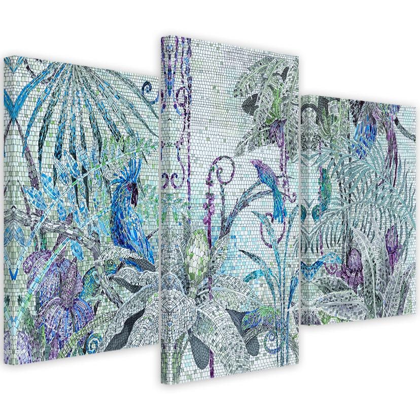 3-delt lærredstryk Mosaikjungle