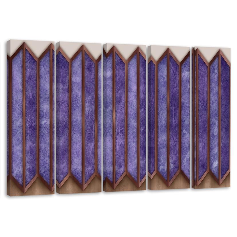 Impression sur toile 5 pièces, fenêtre 3D colorée