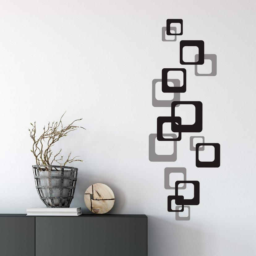 Wallsticker - Tofarvet wallsticker med retro kuber