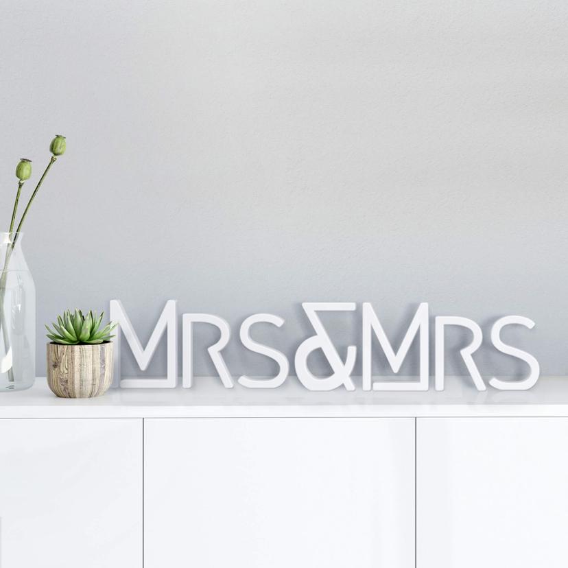 Letras decorativas 3D Mrs & Mrs modernas