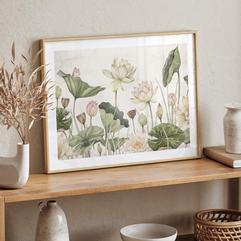 Poster Sir Edward - Näckrosidyll i pastell